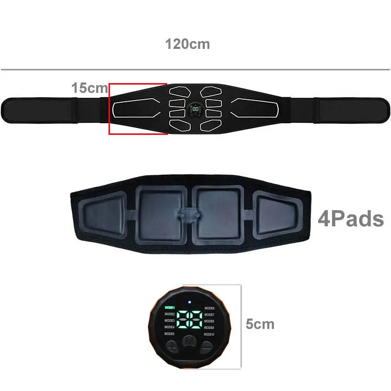 Abdominal Toning Belt Electronic Muscle Stimulator Portable AB