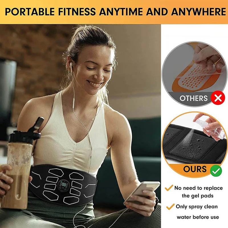 Abdominal Toning Belt Electronic Muscle Stimulator Portable AB