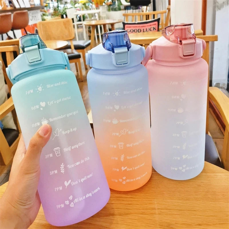2L Outdoor Large Capacity Sport Water Bottle Creative Plastic Cup