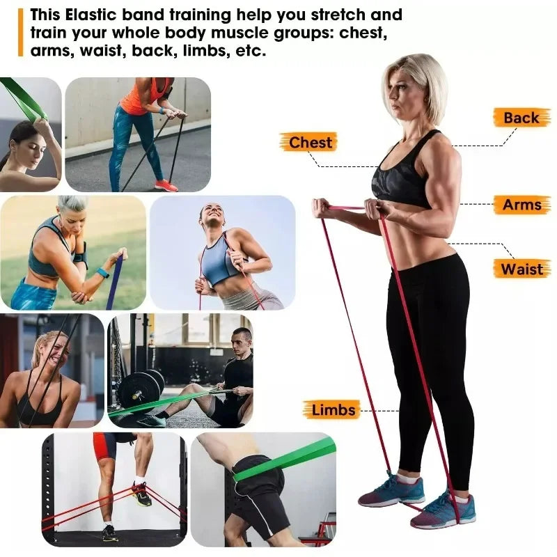 5~120lbs Fitness Resistance Band Boxing Agility Training Workout Gym