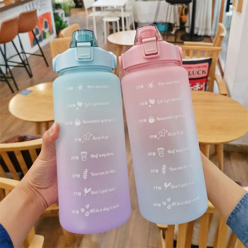 2L Outdoor Large Capacity Sport Water Bottle Creative Plastic Cup